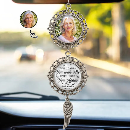 Custom Photo Carry You With Me Until I See You Again - Personalized Photo Pendant Charm