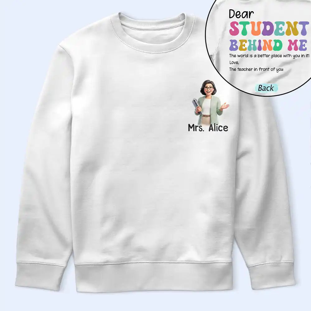 Art Design,Back To School,Proud,Photo - Cartoon Portrait - Custom Photo Cartoon Portrait The World Is A Better Place With You in It Gift For Bus Driver - Personalized T Shirt