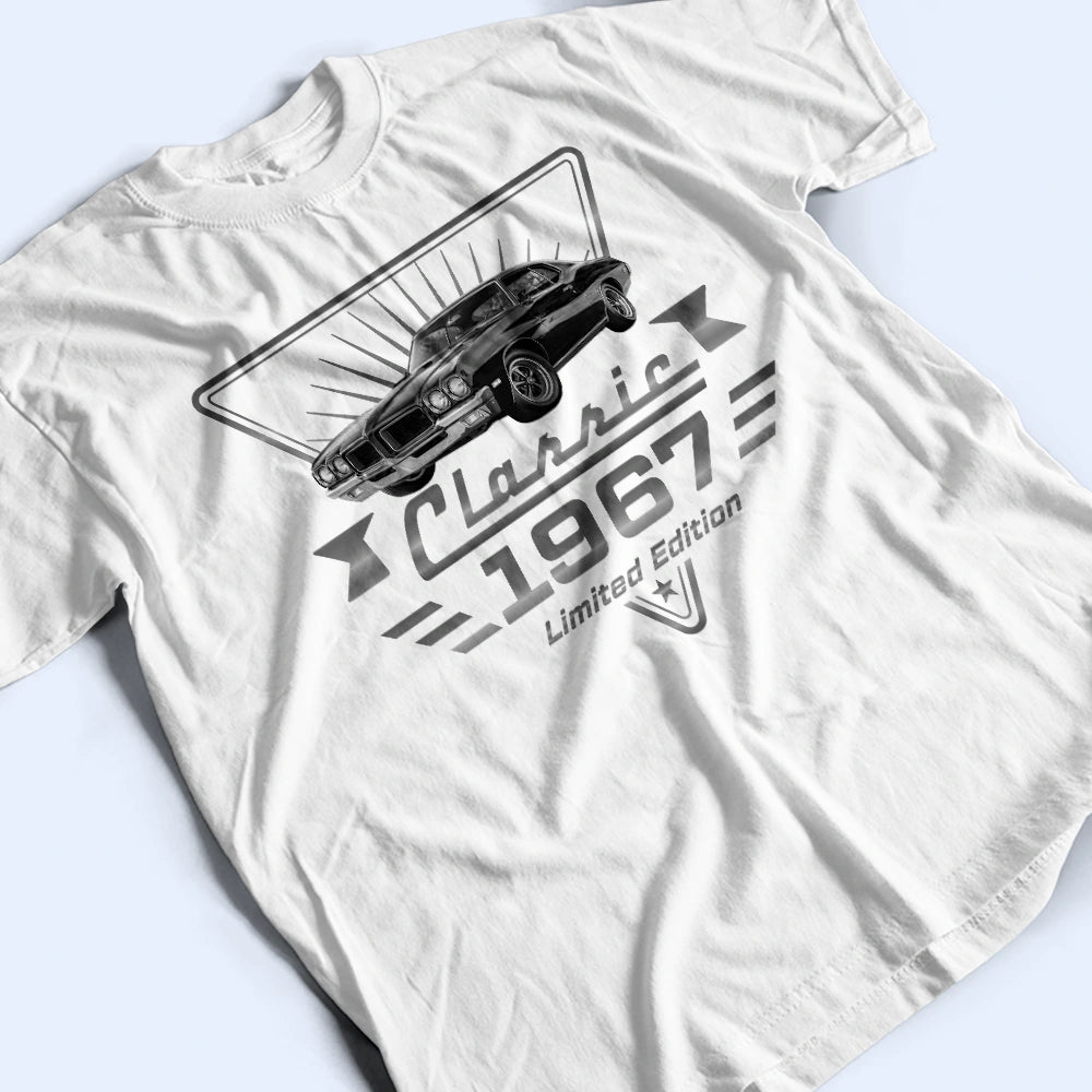 Gift For Father,Gift For Grandpa,Gift For Men,Non-Eng,Photo,Humorous - Custom Photo Classic Car Limited Edition - Personalized T Shirt