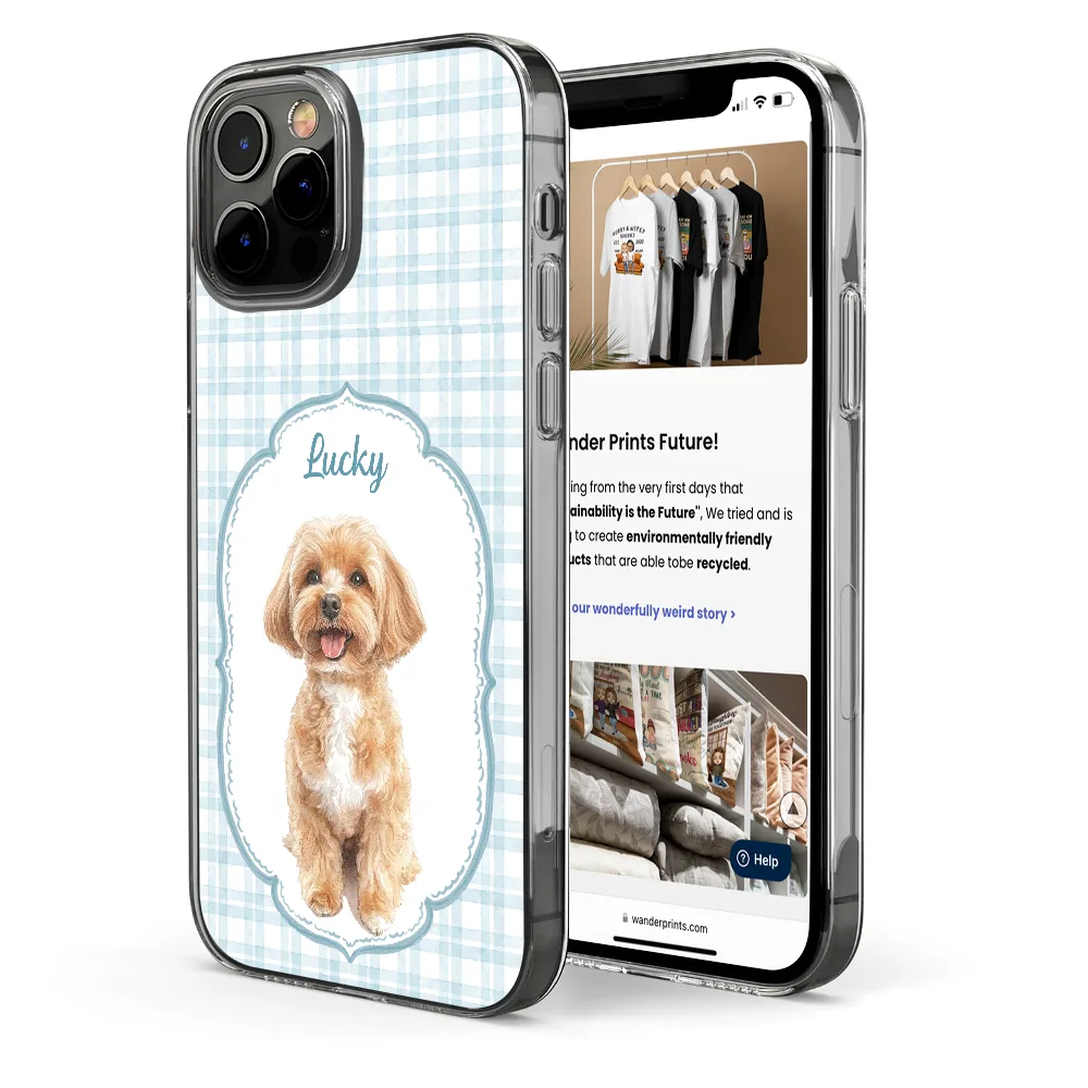 Custom Photo,Art Design,Pet Lovers,Top Market,Playful,Photo - Colored Pencil - Custom Photo Colored Pencil Sketch Dog Cat Pet Portrait - Personalized Clear Phone Case