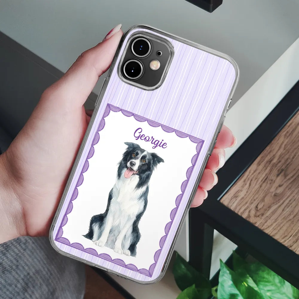 Custom Photo,Art Design,Pet Lovers,Top Market,Playful,Photo - Colored Pencil - Custom Photo Colored Pencil Sketch Dog Cat Pet Portrait - Personalized Clear Phone Case