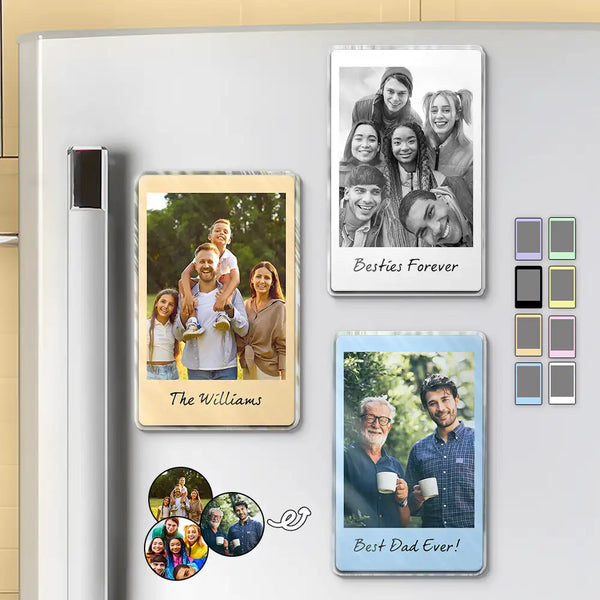 Gift For Couples,Gift For Husband,Gift For Wife,Gift For Boyfriend,Gift For Girlfriend,Gift For Mother,Gift For Grandpa,Gift For Father,Gift For Grandparents,Gift For Sisters,Gift For Bestie - Custom Photo Couples Besties Family With Message - Personalized Acrylic Fridge Magnet
