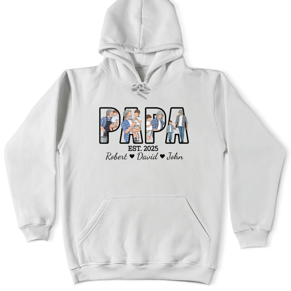 Gift For Grandpa,Gift For Father,New Dad,Non-Eng,Photo - Faceless Portrait ,Adorable - Custom Photo Faceless Portrait Dad Papa Portrait - Personalized T Shirt
