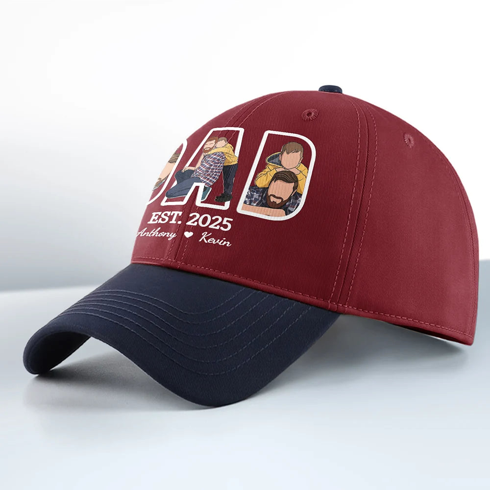 Gift For Father,Gift For Grandpa,Non-Eng,Photo - Faceless Portrait,Adorable - Custom Photo Faceless Portrait Dad Papa Portrait - Personalized Two Tone Cap