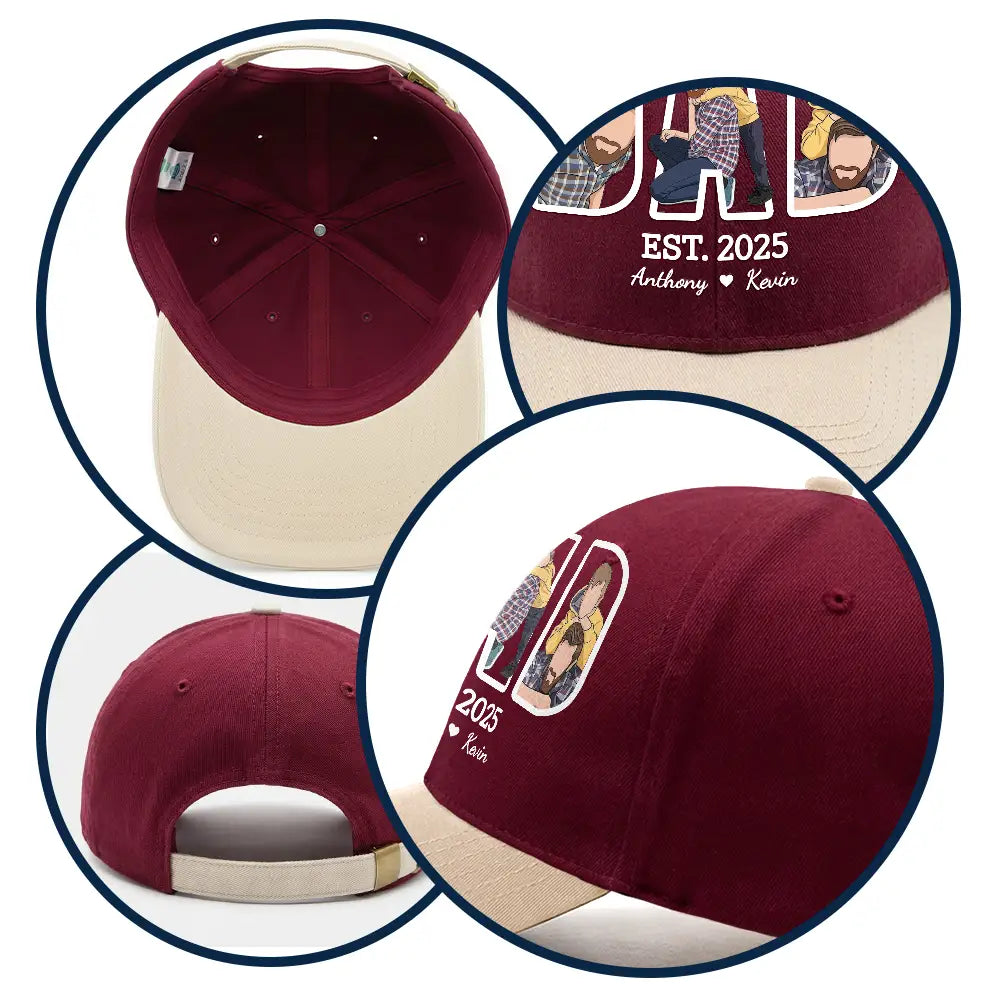Gift For Father,Gift For Grandpa,Non-Eng,Photo - Faceless Portrait,Adorable - Custom Photo Faceless Portrait Dad Papa Portrait - Personalized Two Tone Cap