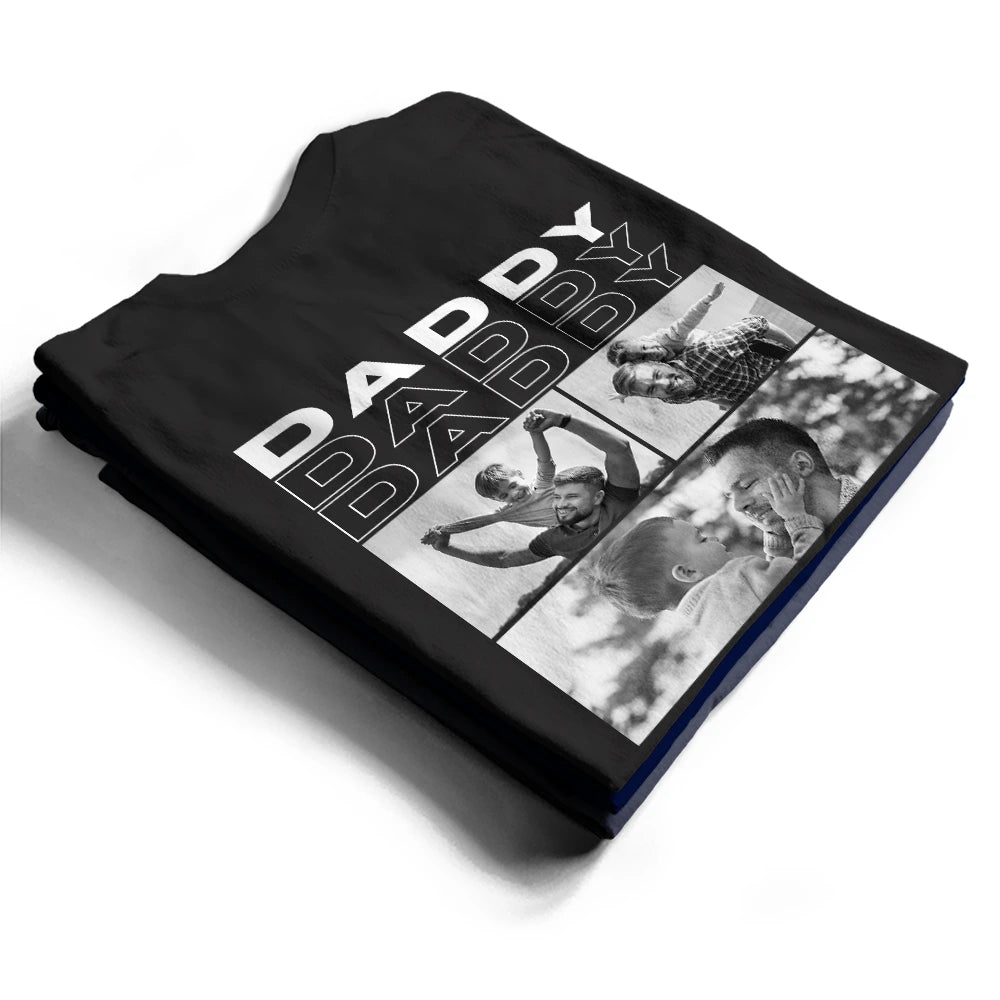 Custom Photo,Gift For Father,Dad - Children,Non-Eng,Photo,Icon,Proud - Custom Photo Fist Bumps Dad Grandpa Title - Personalized T Shirt
