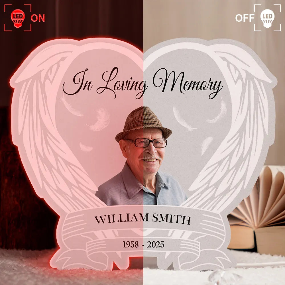 Pet Lovers,Cat Lovers,Dog Lovers,Sad,Memorial - Custom Photo Forever Loved Memorial Dog Cat - Personalized Custom Shaped Light Box