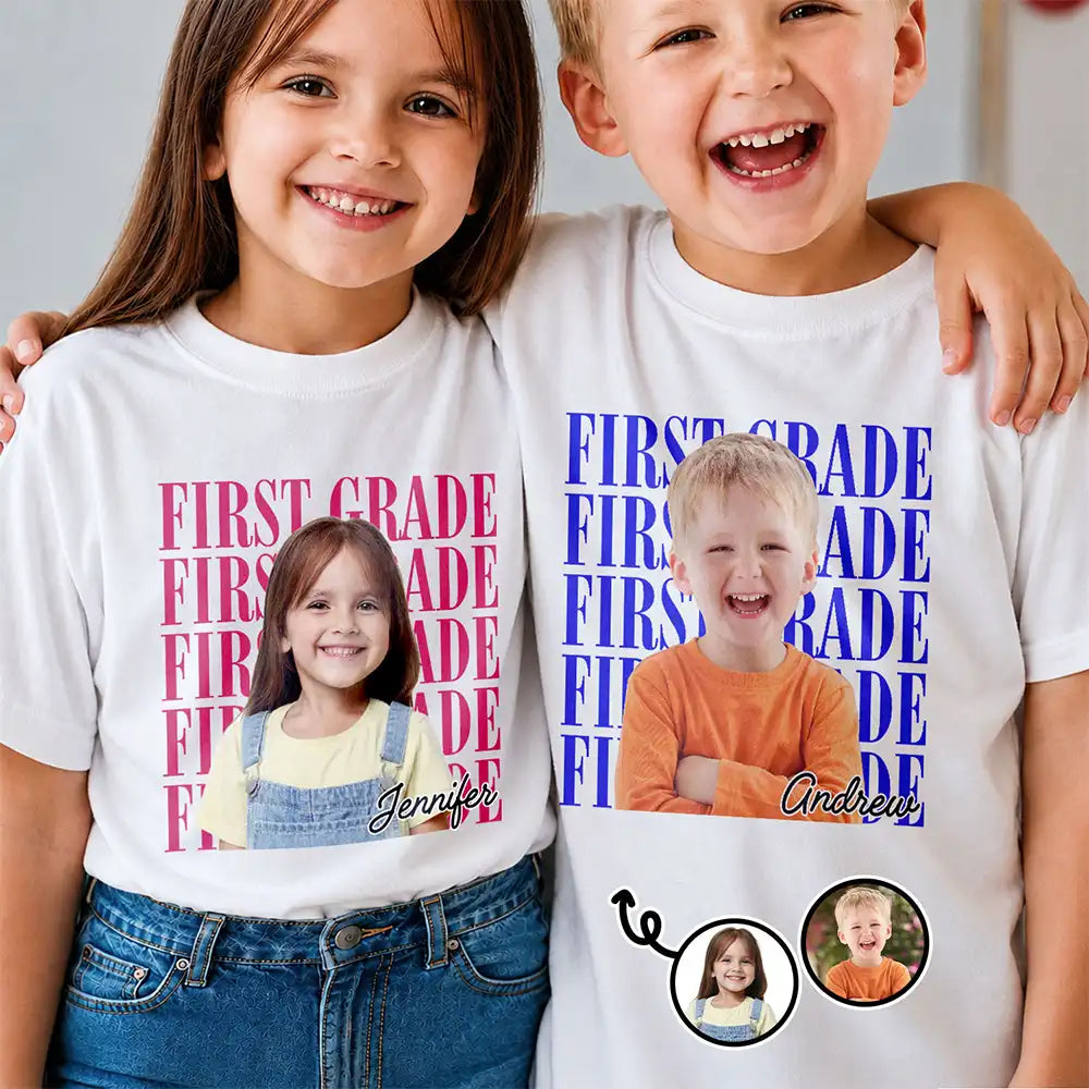 Back To School,Custom Photo,Gift For Kids,Top Market,Confident,Remove BG Photo - Custom Photo Kid Portrait Kindergarten - Personalized T Shirt