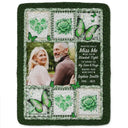 Family, Custom Photo, Memorial, Sad, Gift For Women, Christmas - Custom Photo Memorial Butterfly When You Really Miss Me Hug This Blanket - Personalized Fleece Blanket, Sherpa Blanket