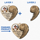 Memorial, Family, Parents, Gift For Grandparents, Sad, Christmas - Custom Photo Part Of My Heart Is With My Angel In Heaven - Personalized 2-Layered Wooden Ornament