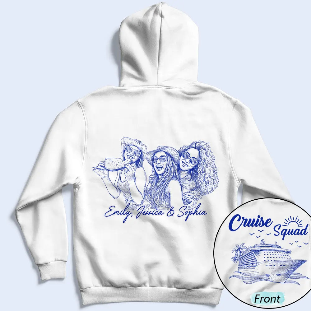 Art Design, Gift For Bestie, Playful, Cruising, Custom Photo, Summer, Photo - Pencil Sketch - Remove BG - Custom Photo Pencil Sketch - Personalized T Shirt