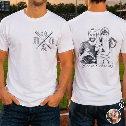 Custom Photo Pencil Sketch Dad Est Year Crossed Arrows - Personalized T Shirt