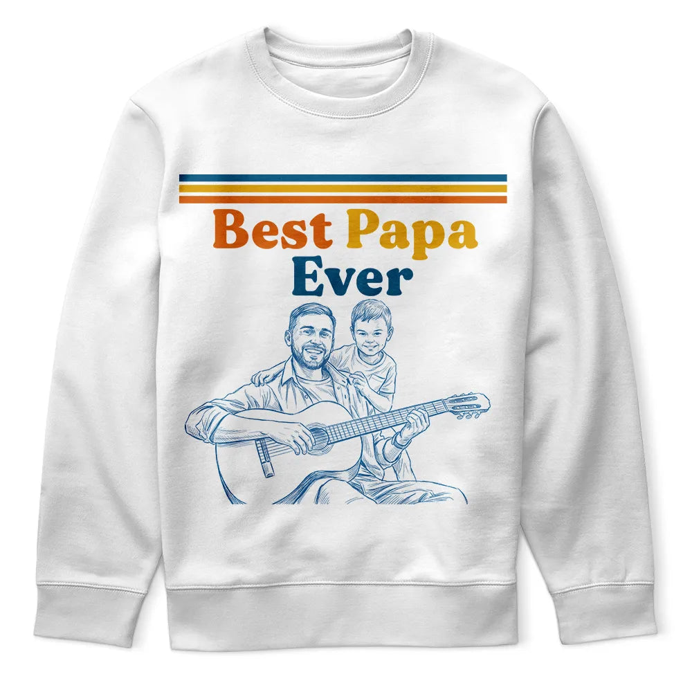 Gift For Father,Custom Photo,Art Design,Proud,Photo - Pencil Sketch - Remove BG - Custom Photo Pencil Sketch World's Best Dad Retro - Personalized T Shirt