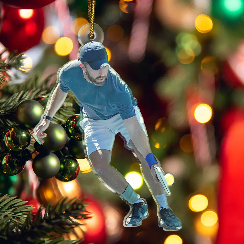 Gift For Yourself, Gift For Women, Gift For Men, Happy, Christmas, Custom Photo, Photo Hobby Ornament - Custom Photo Pickleball Christmas Decorations - Personalized Acrylic Photo Ornament