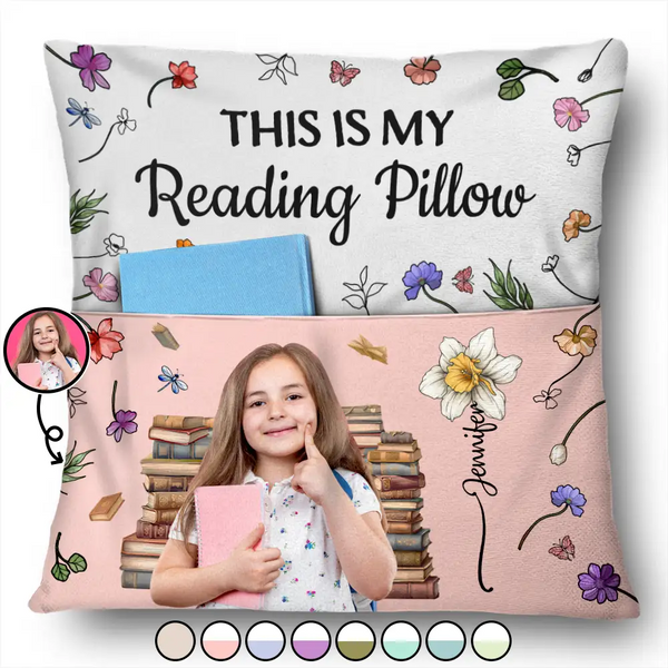 Custom Photo,Reading,Gift For Yourself,Happy - Custom Photo This Is My Reading Pillow - Personalized Pocket Pillow