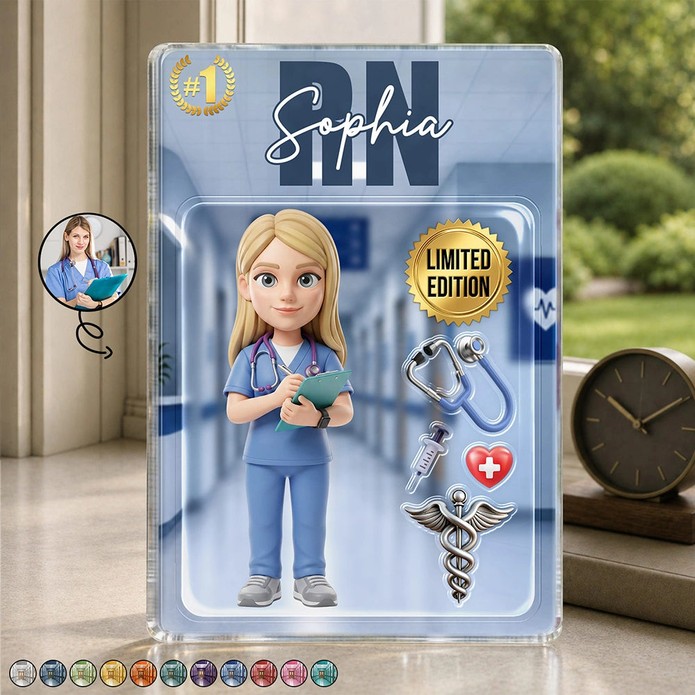 Custom Photo, Art Design, Nurse, Playful, Photo - Toybox Figure - Custom Photo Toybox Figure Nurse Limited Edition - Personalized Custom Shaped Acrylic Plaque