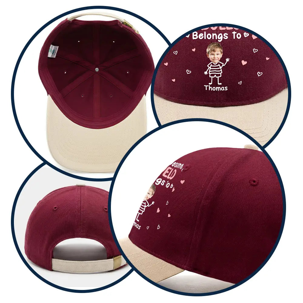 Happy,Gift For Father,Gift For Grandpa,Gift For Men,Photo,Adorable - Custom Photo This Awesome Dad Grandpa Belongs To - Personalized Two Tone Cap