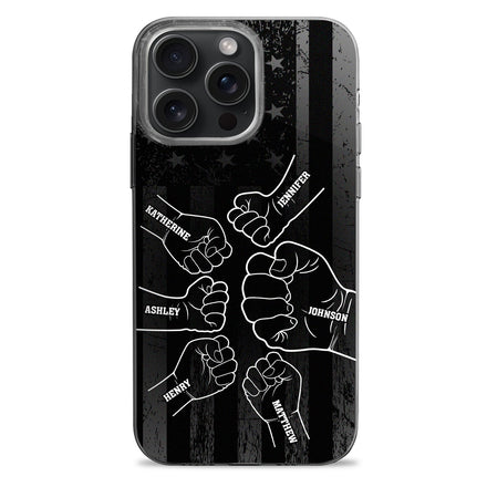 Stars & Stripes, Fist Bump - Gift For Dad, Father, Grandfather, Grandpa - Personalized Clear Phone Case