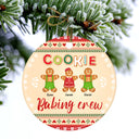 Cookie Baking Crew - Christmas Gift - Personalized Custom Circle Ceramic Ornament