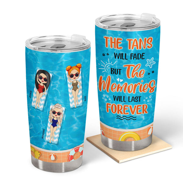 Bestie Swimming Pool The Memories Will Last Forever - Personalized Custom Tumbler