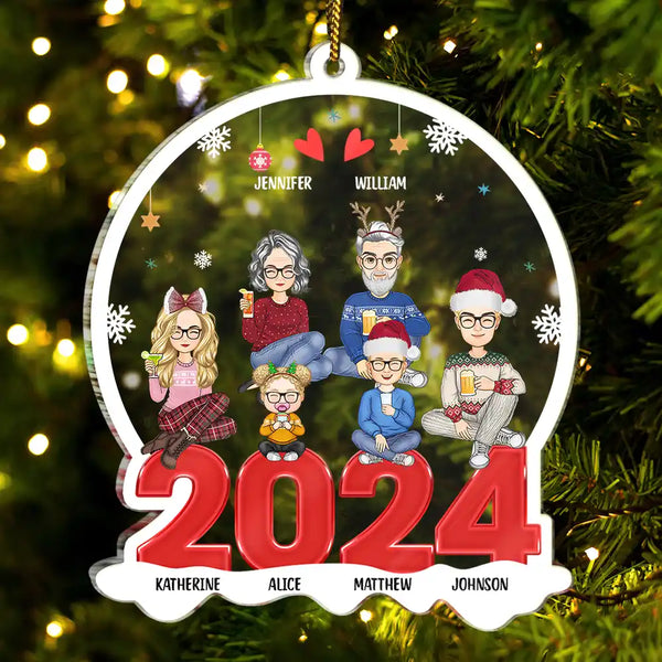 All Family Christmas - Personalized Custom Shaped Acrylic Ornament