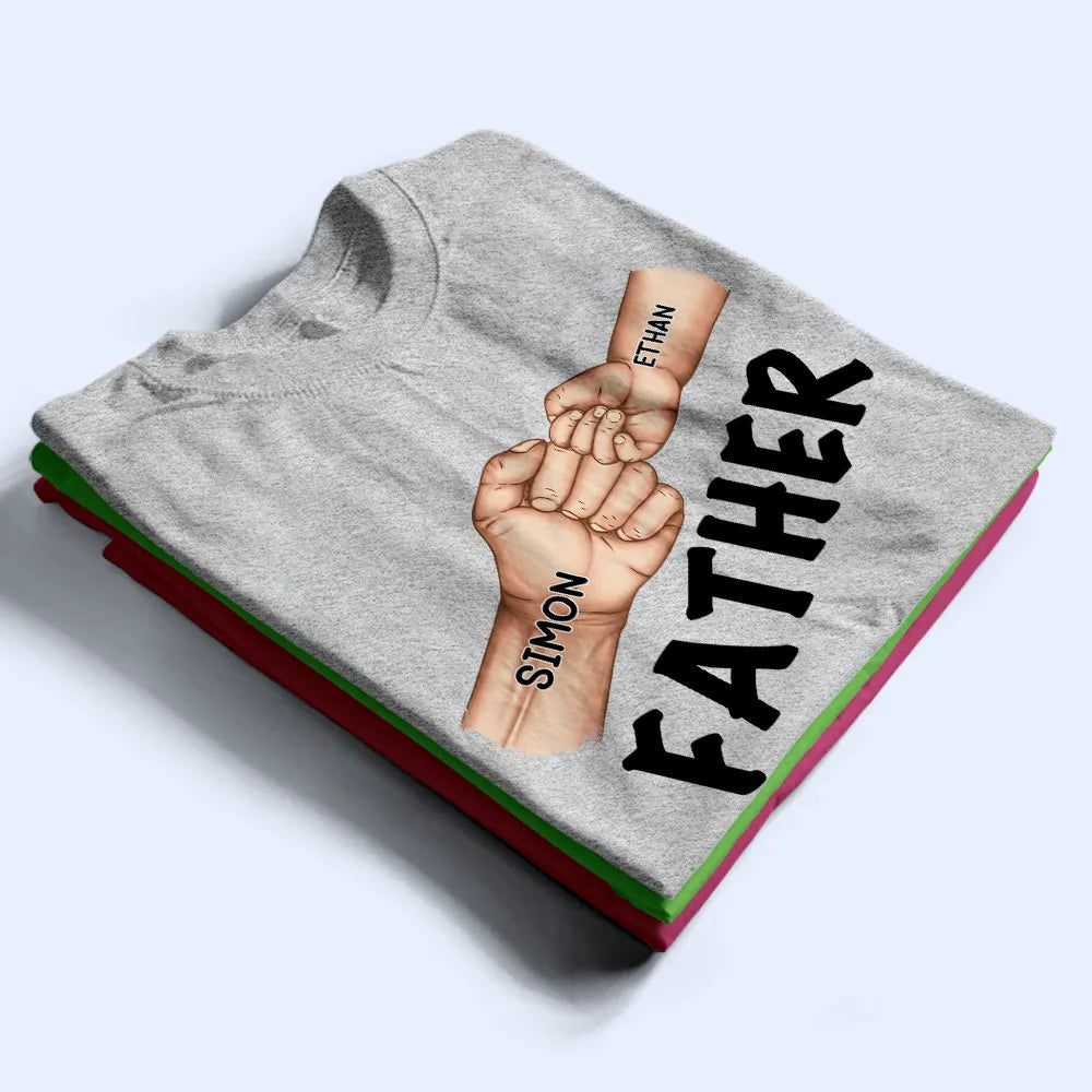 Gift For Father,Dad, Children - Dad Grandpa Fist Punch - Personalized T Shirt