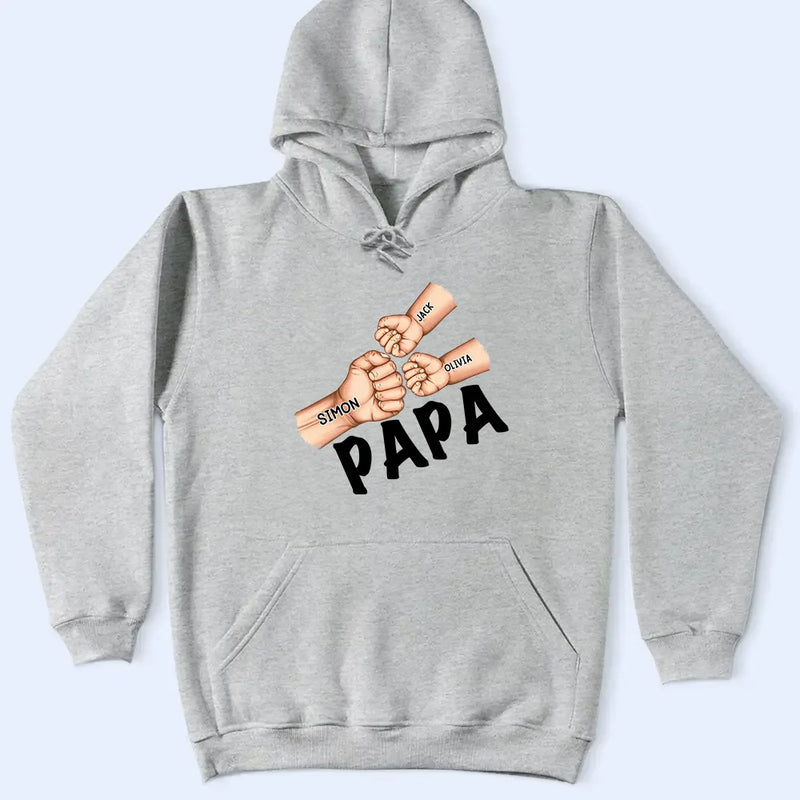 Gift For Father,Dad, Children - Dad Grandpa Fist Punch - Personalized T Shirt