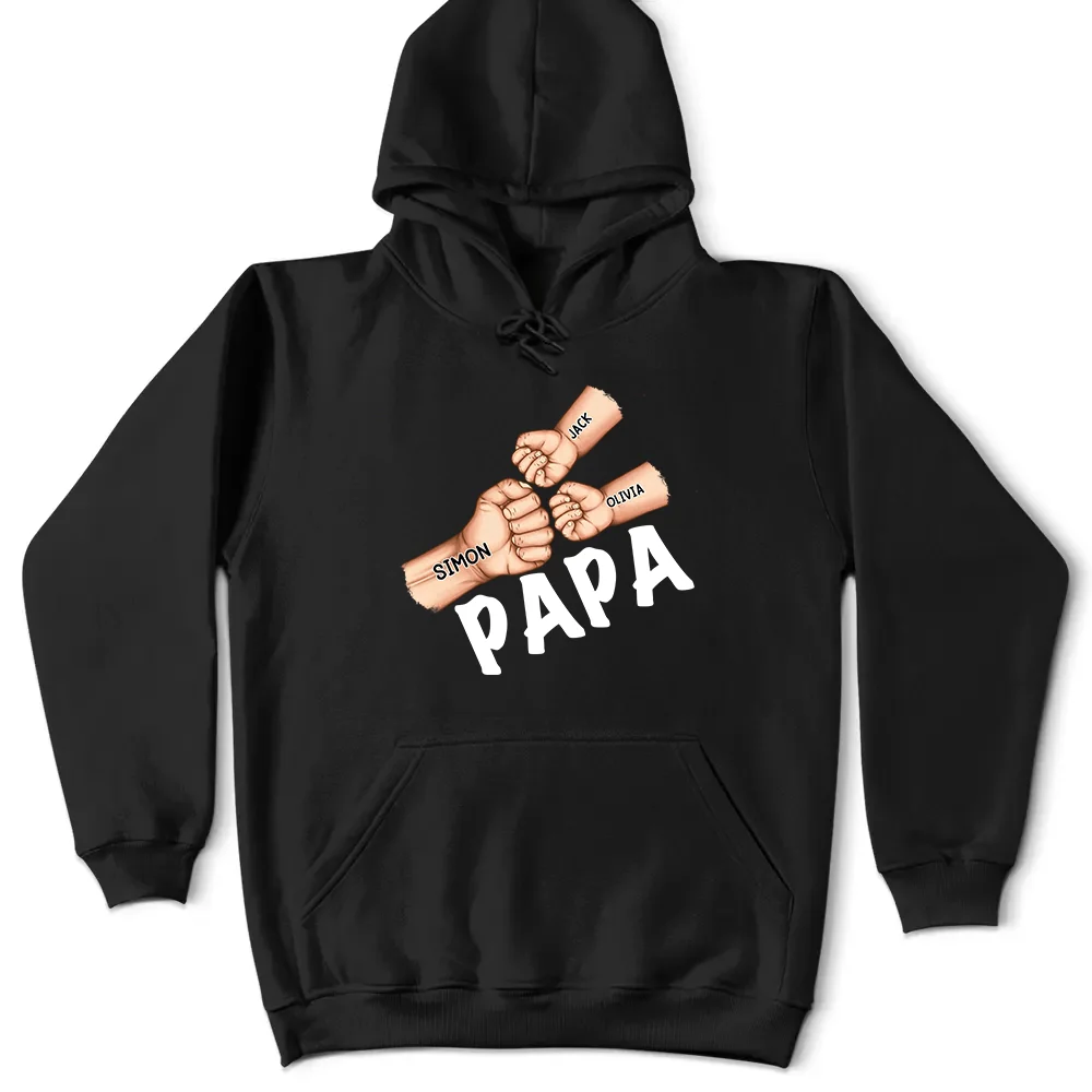 Gift For Father,Dad, Children - Dad Grandpa Fist Punch - Personalized T Shirt