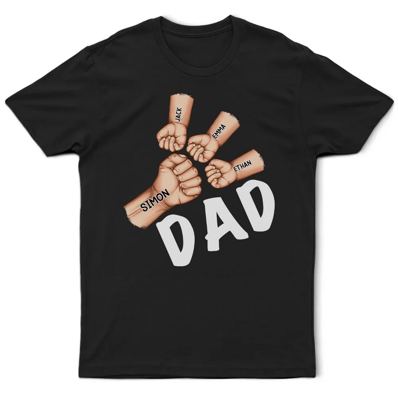 Gift For Father,Dad, Children - Dad Grandpa Fist Punch - Personalized T Shirt
