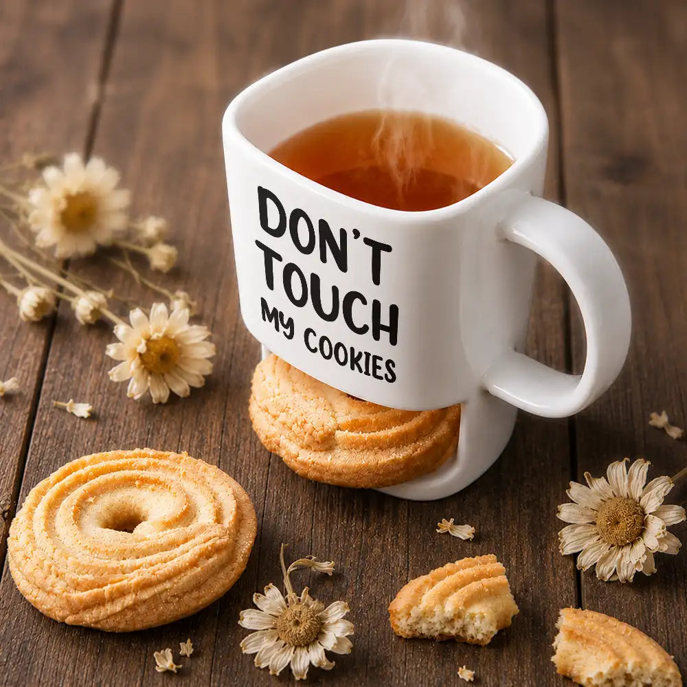 Gift For Men, Gift For Yourself, Sarcastic, Icon - Do Not Touch Mine 3D Effect Funny Sarcastic Face - Personalized Cookie Mug