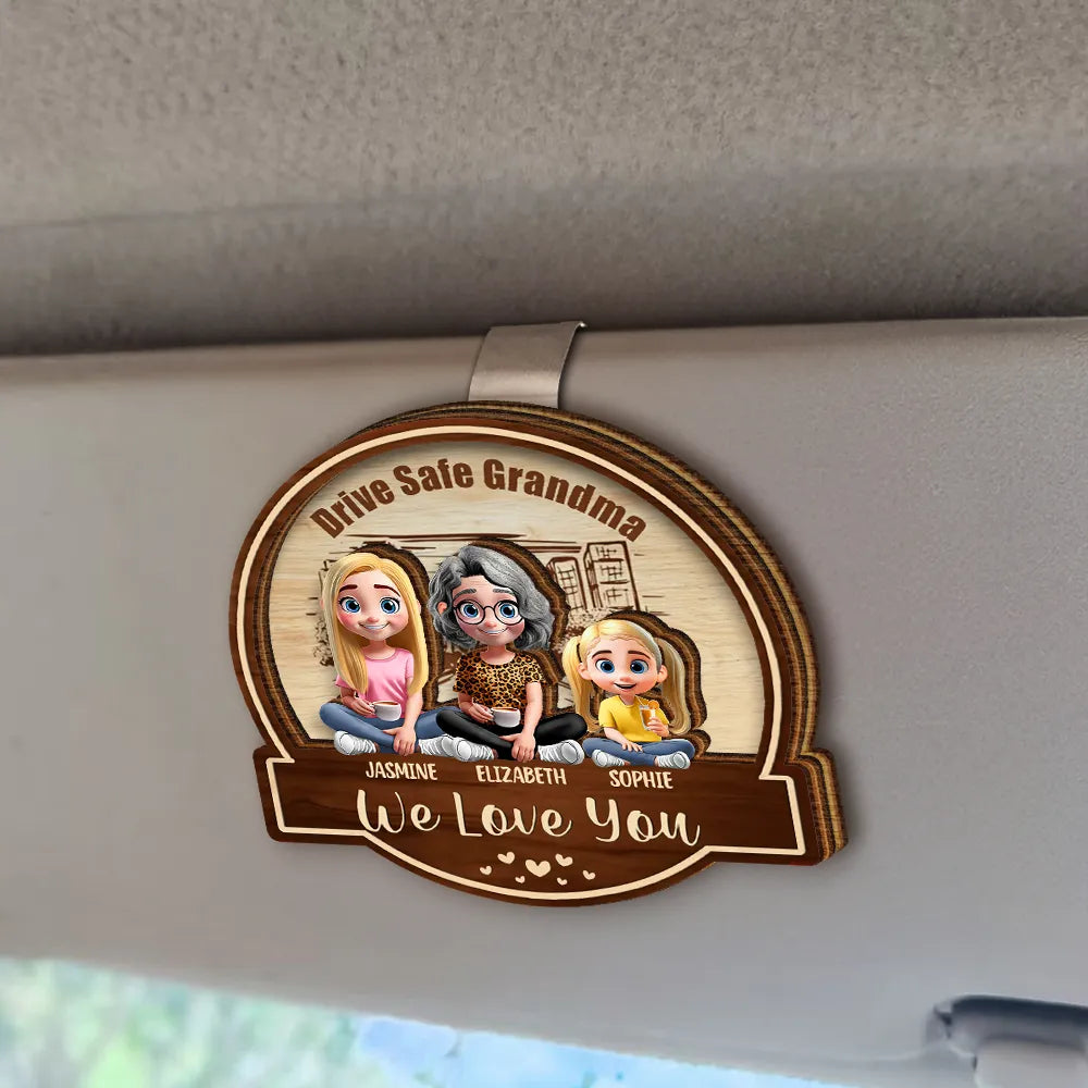 Gift For Mother,Gift For Father,Family - Drive Safe Daddy Mommy We Love You - Personalized Custom Shaped Car Visor Clip