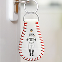 Baseball,Gift For Father,Sport Dad - Drive Safe Daddy No Place Like Home - Personalized Leather Baseball Keychain