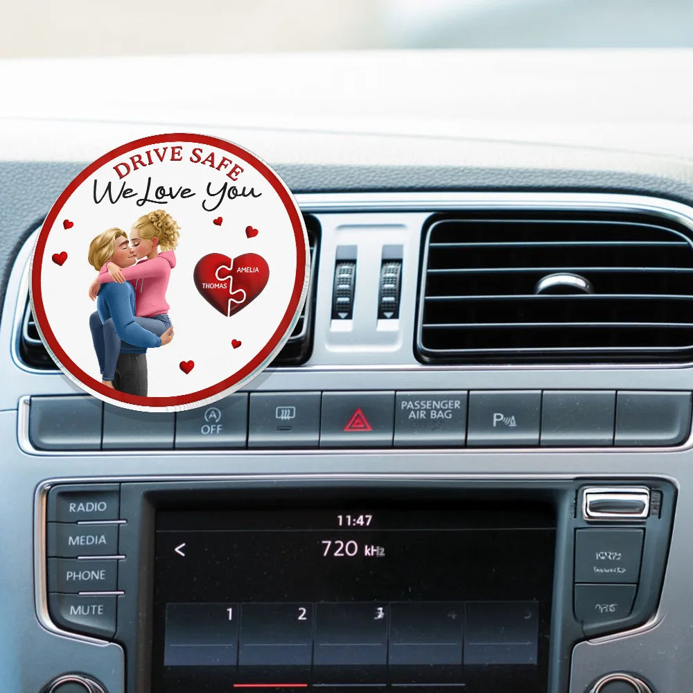 Gift For Couples,Gift For Wife,Gift For Husband,Gift For Boyfriend,Gift For Girlfriend,Love - Drive Safe I Love You Couples - Personalized Acrylic Car Vent Clip