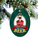 Most Wonderful Time Beer - Christmas Gifts - Personalized Custom Oval Ceramic Ornament
