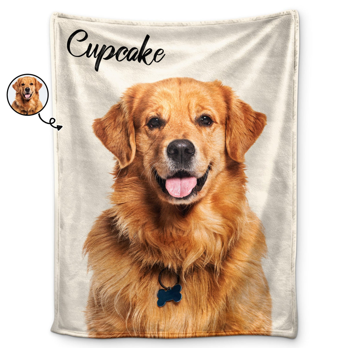 Custom Photo & Name Pet Blanket - Gift For Pet Lovers - Personalized Fleece Blanket