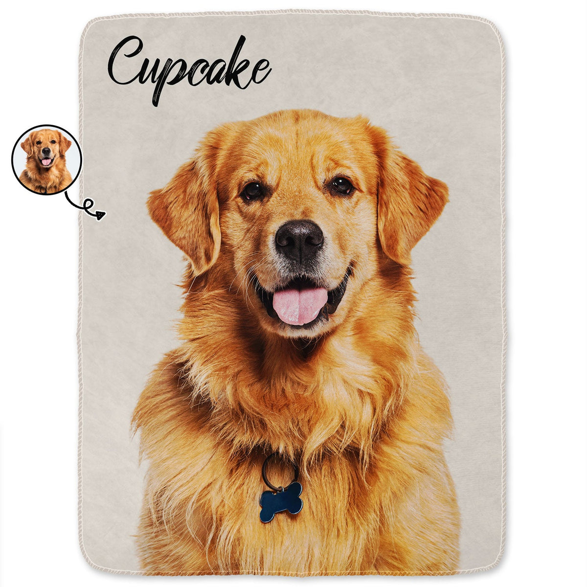 Custom Photo & Name Pet Blanket - Gift For Pet Lovers - Personalized Fleece Blanket