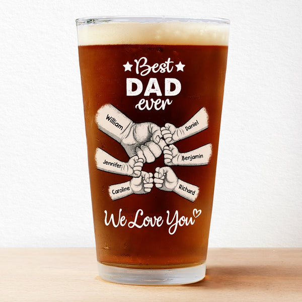 Best Dad Grandpa Ever - Personalized Beer Glass