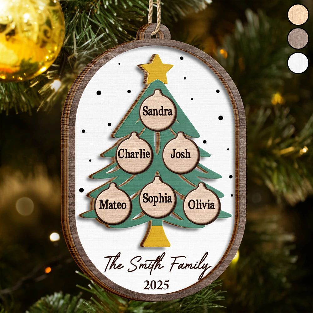 Family Tree Name - Personalized 2-Layered Wooden Ornament