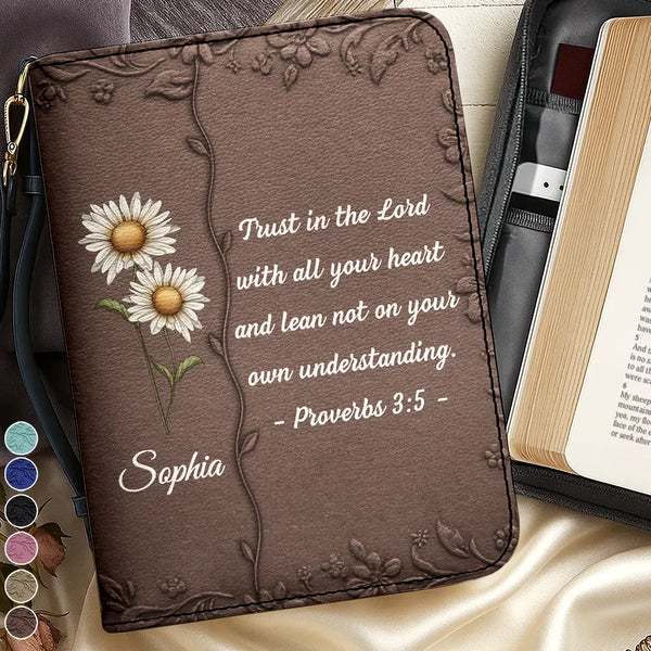 Christmas,Christian,Gift For Yourself - Favorite Bible Verse With Birth Month Flower - Personalized Bible Cover