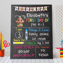 Gift For Kids, Gift For Grandkids, Back To School, Happy - First Day Of Kindergarten - Personalized School Sign