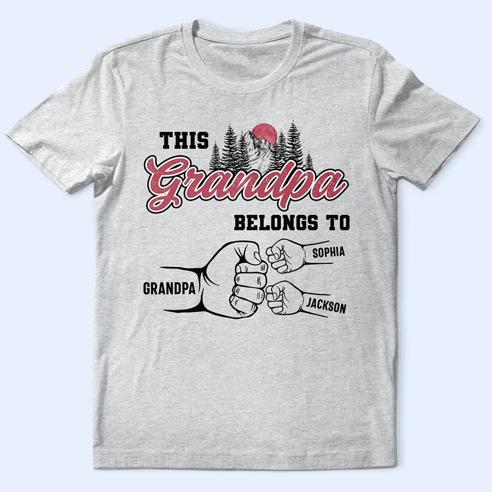 Gift For Father,Gift For Grandpa,Grandpa - Grandkids,Dad - Children,Icon,Proud - Fist Bumps Vintage This Papa Belongs To - Personalized T Shirt