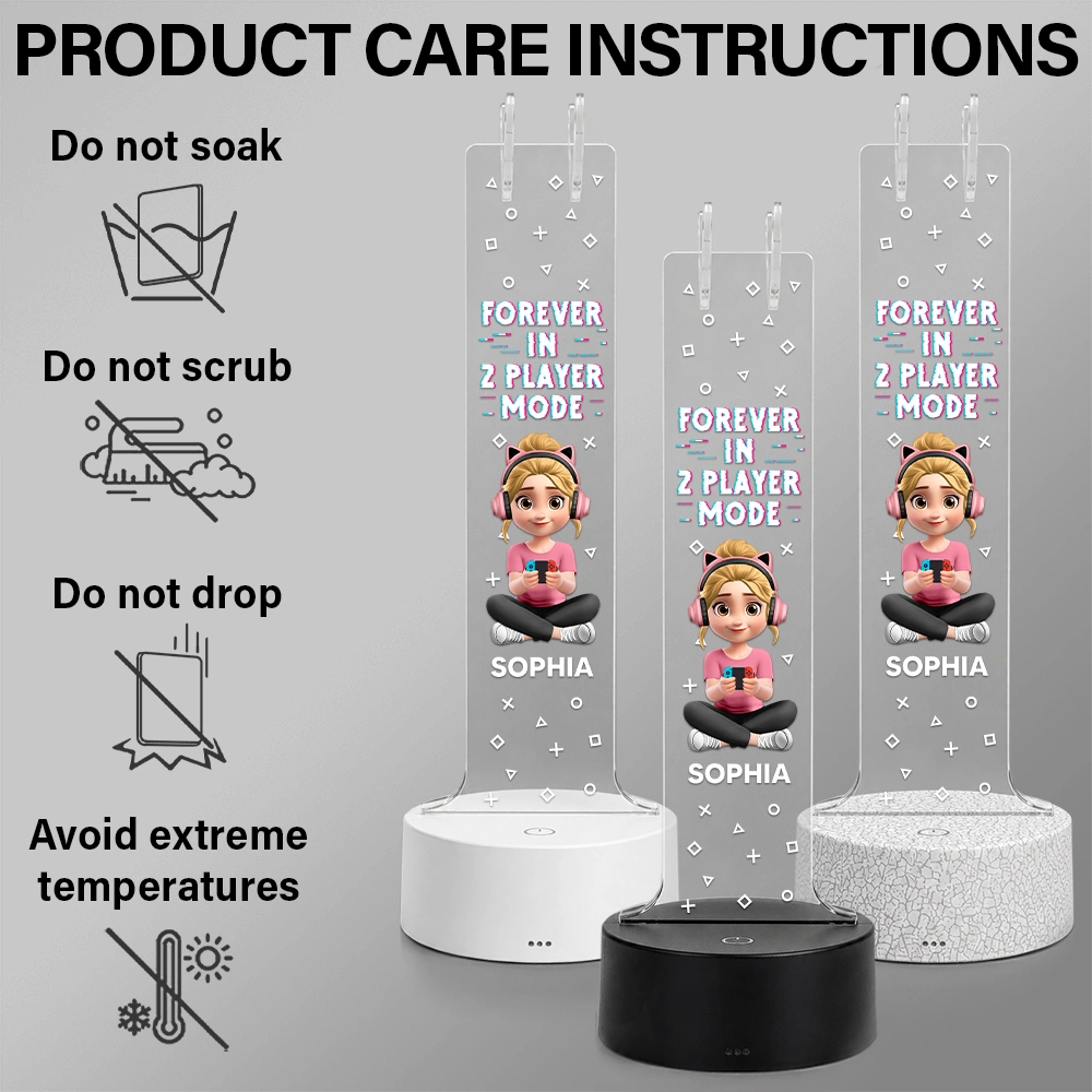 Gift For Couples, Gaming, Romantic, Vector - Forever In 2 Player Mode Gaming Couple - Personalized Headphone Stand