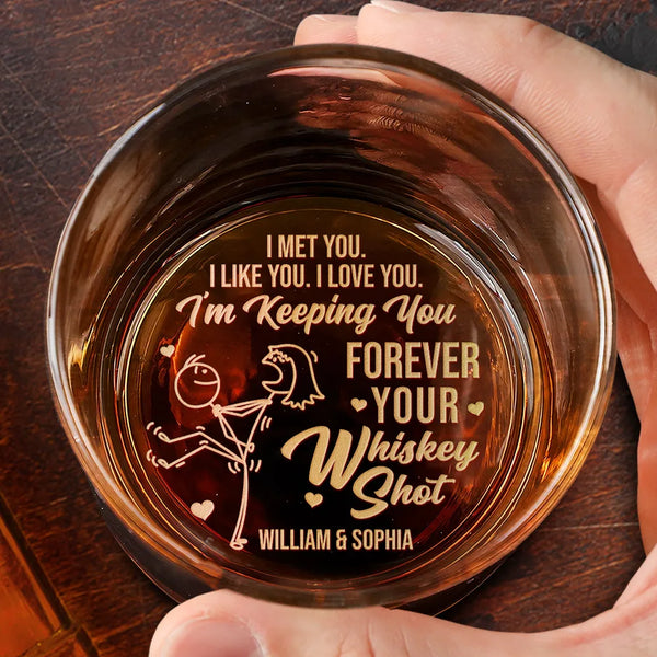 Gift For Couples, Gift For Husband, Gift For Boyfriend, Love - Forever Your Whiskey Shot - Personalized Engraved Whiskey Glass
