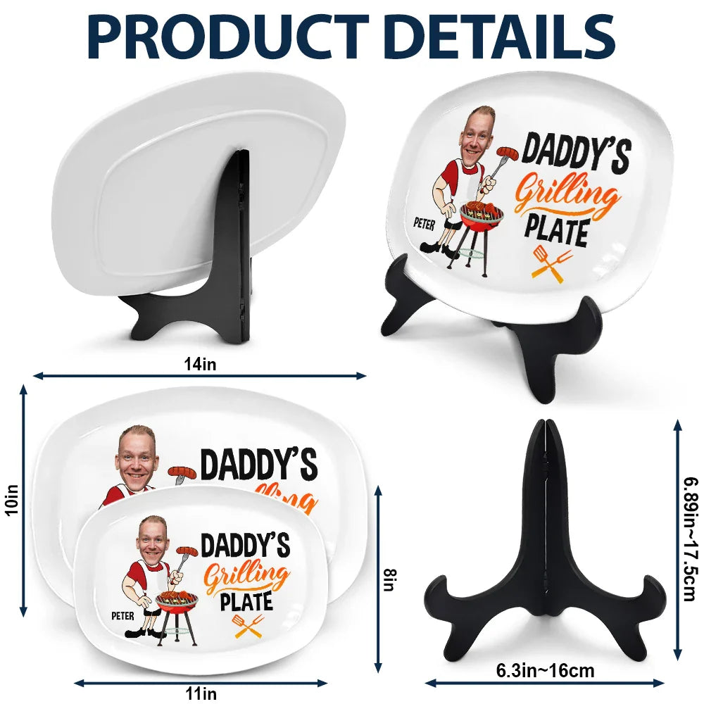 Custom Photo Daddy's Grilling Plate - Personalized Plate