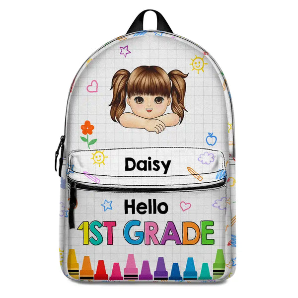 Hello School - Personalized Canvas Backpack