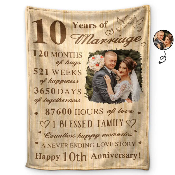 Wedding Anniversary,Gift For Couples,Gift For Husband,Gift For Wife,Happy - Custom Photo Wedding Anniversary Wedding Gift - Personalized Fleece Blanket, Sherpa Blanket