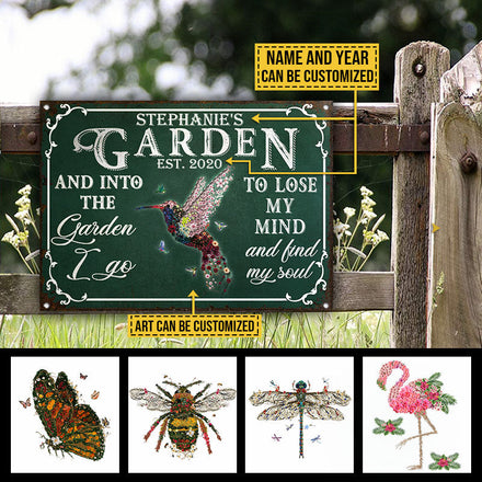 Garden Floral Art Find My Soul Green Custom Classic Metal Signs