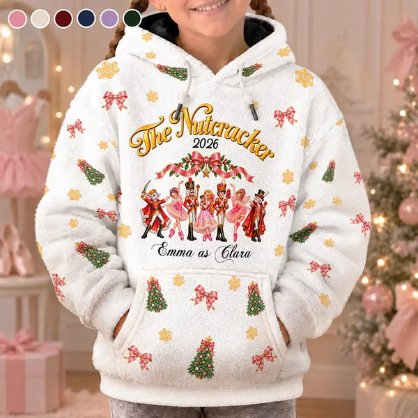 Christmas,Custom Text,Gift For Children,Gift For Daughter,Gifts For Her,Proud,Top Market - Gift For Ballerina Girls - Personalized Name & Role Pink Ballet Characters Fleece Hoodie