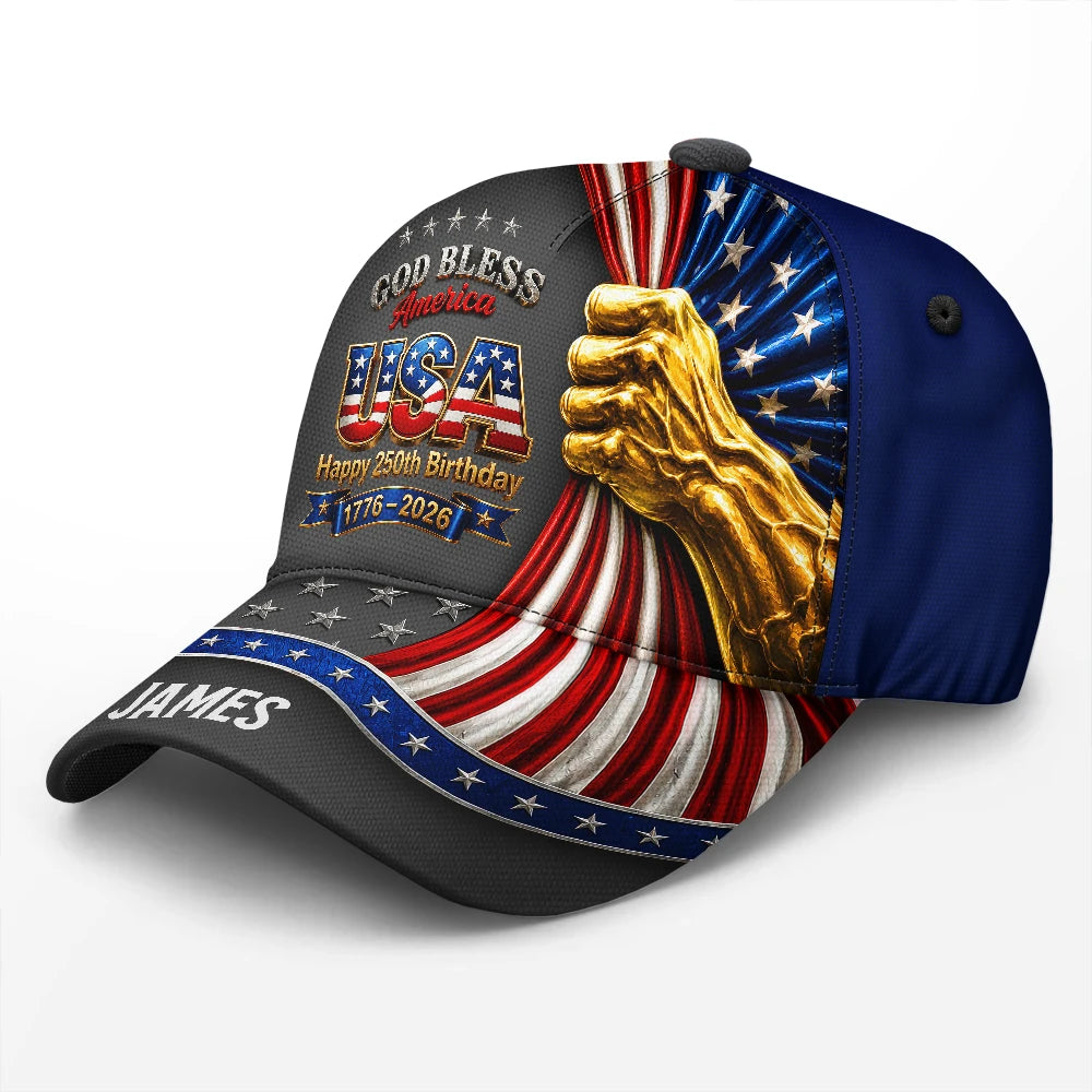 America 250th,Independence Day,Top Market,Gift For Yourself,Proud,Icon - God Bless America - Personalized Classic Cap