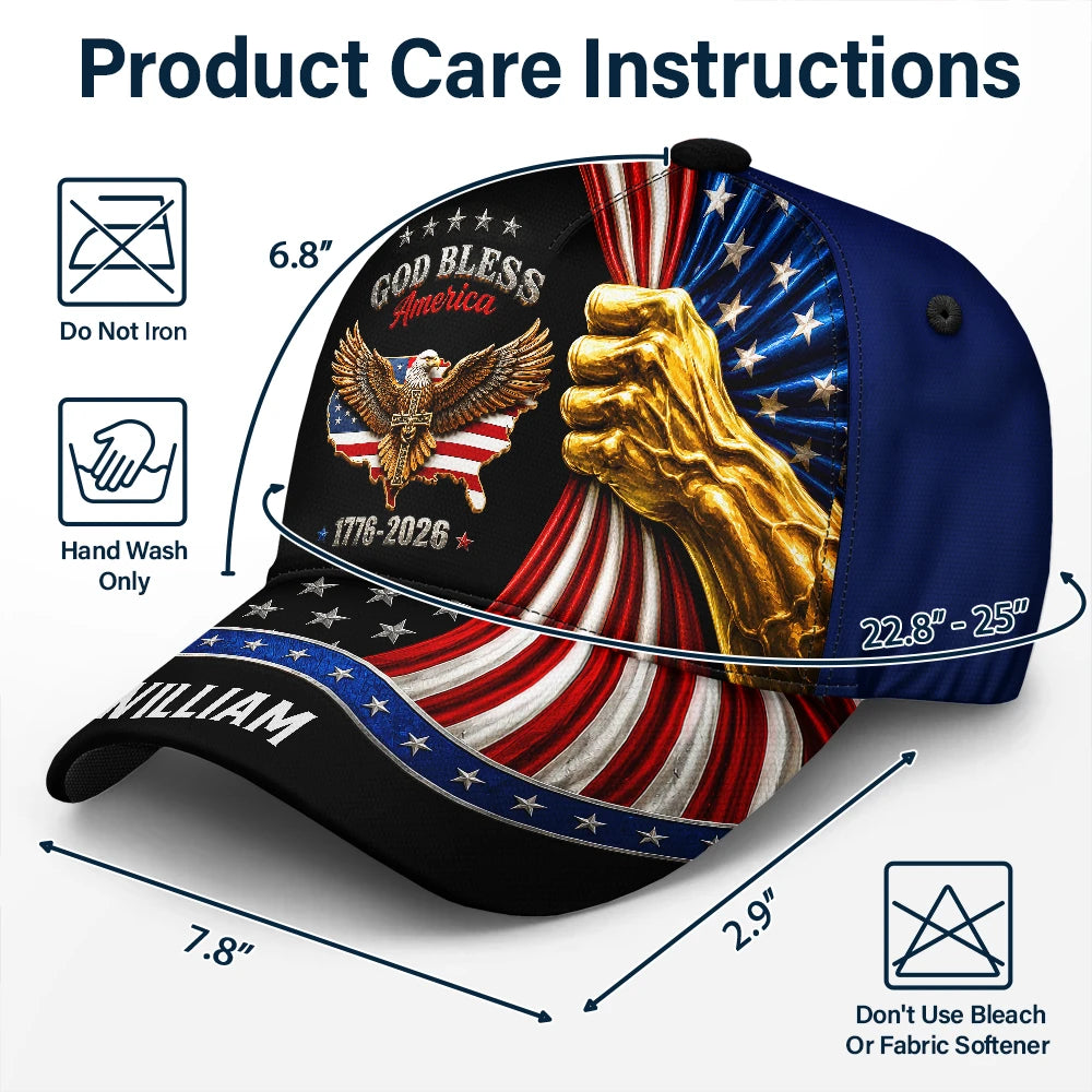 America 250th,Independence Day,Top Market,Gift For Yourself,Proud,Icon - God Bless America - Personalized Classic Cap